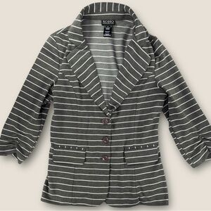 Soho Apparel Women's Gray Striped Blazer Size Medium